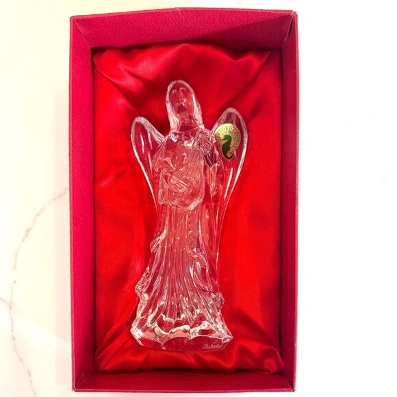 WATERFORD Crystal Nativity Angel #3 with Lute STICKER - New in Box - Picture 1 of 6